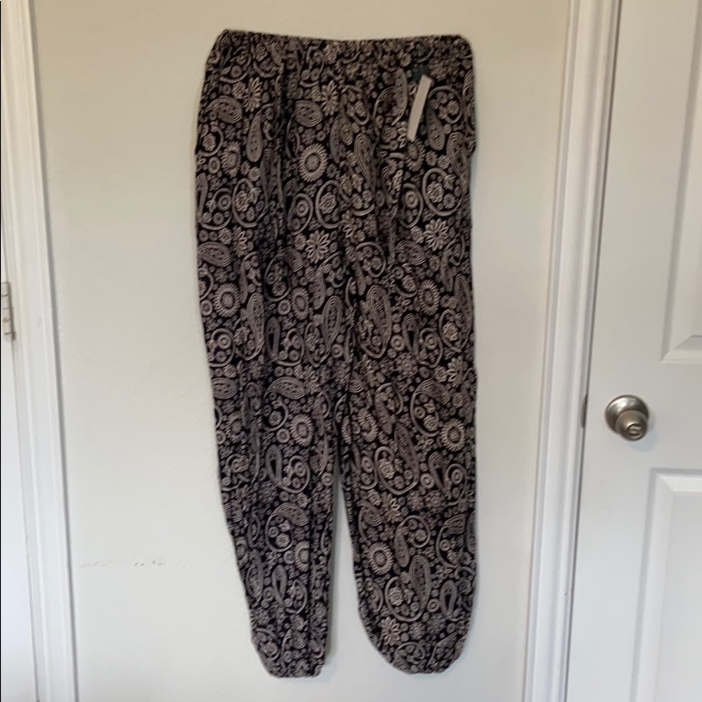 Women/Girls Linen Print Summer pants Limelight